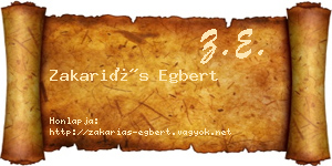 Zakariás Egbert névjegykártya